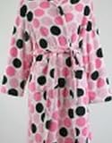 Soft Spotted Hooded Fleece Dressing Gown