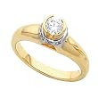 14K Two-Tone Gold Diamond Engagement Ring - 0.48 Ct.