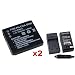 eForCity 2 x FOR Casio DMW-BCC12 Compatible BATTERY + Battery Charger for Casio Exilim Zoom EX-Z150 / EX-Z250 Digital Camera