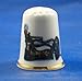 Porcelain China Thimble -- Rare Antique Sewing Machine