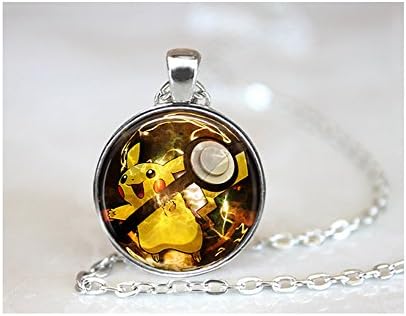 Miss Swordsman Pokeball Pokemon Pendent Mega Stone Necklace Pokemon Necklace (Silver)