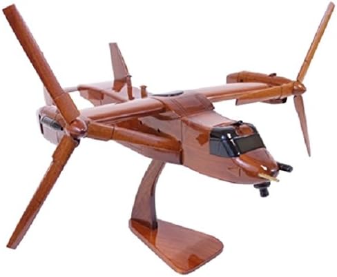 Bell V-22 Osprey Military Aircraft - Wooden Boeing Aircraft Replica Model - Army Retirement Gift for Home Office Decoration