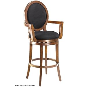 Briarwood Round - back Swivel Counter Stool, BLACK MICROFBR, LIGHT BROWN