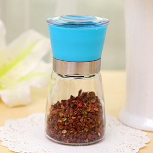 Salt and Pepper Grinder Set &amp; Spice Jars &amp; Spice Bottles &amp; Spice Label Set &amp; Spice Jars &amp; Pepper Mill with Glass Bottle,Blue