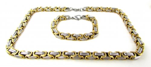 CELRIC Edelstahl Halskette + Armband im Set, 