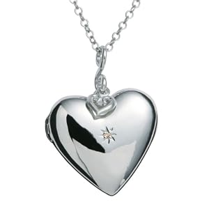 Hot Diamonds Starry Heart Silver and Diamond Pendant of 76cm