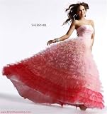 Pink Net Prom Dress with Taffeta Bodice