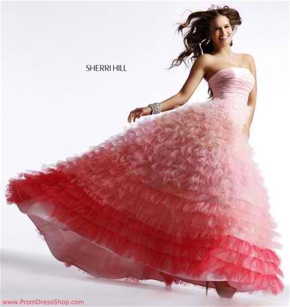 Pink Net Prom Dress with Taffeta Bodice