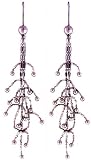 14KT White Gold Tree Dangle Earrings