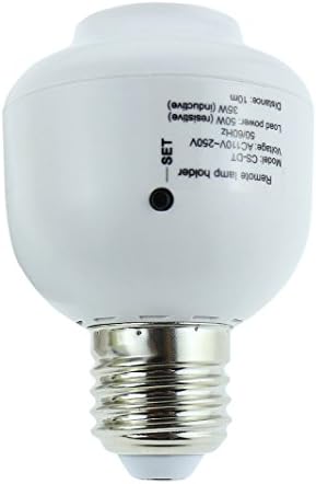 PINKJANE New Wireless Remote Control Switch Light Bulb Lamp Holder Adapter Socket Cap for E27 Screw Port Standard Bulb (White )