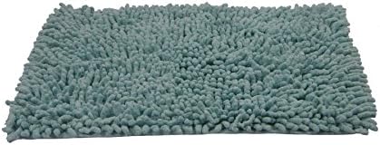 CHENILLE TWIST DUCK EGG BLUE 50CM X 40CM SHOWERMAT SHOWER MAT RUG