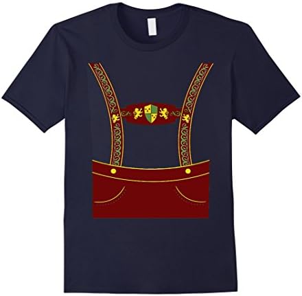 Men's Vintage Costume Lederhosen Oktoberfest T-Shirt XL Navy