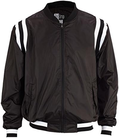 Smitty College Style Full front Zip Polyester Shell Jacket, Black with Black/White Insert, 4X-Large