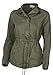 Women's Premium Vintage Wash Olive Green Lightweight Military Fashion Twill Jacket