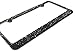 4 Row Black (on Black) Rhinestone Metal Bling License Plate Frame & Caps Set