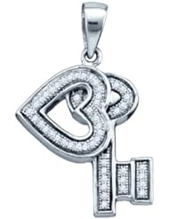 0.14CTW DIAMOND KEY PENDANT