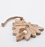 Blatt Anhänger Herbst Deko Holz natur (9x10x1cm) - 
