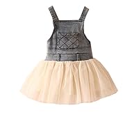 Girls Sleeveless Summer Denim/Tulle  Dress