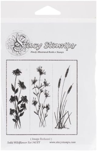 Stacy Stamps 341TT Cling Mounted Stamp, 3.25 by 1-Inch, Solid Wildflowers
