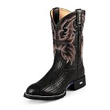 Mens Tony Lama 11 Pull-On Round Toe Leather Casual Stockman Cowboy Boots 