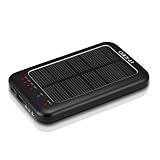 【超大容量5600mAhのリチウムバッテリー　太陽光充電池】太陽からも、USBからも充電OK　緊急時の充電にもバッチリ使える！ブラック（961-1）
