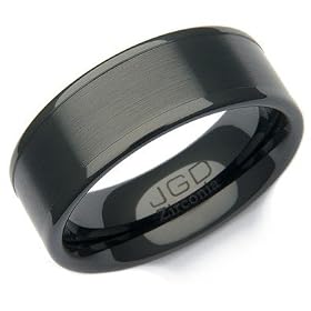 JGD Men's Ring 8mm, Zirconia Ceramic Ring JGD 34 Size P [Jewellery]