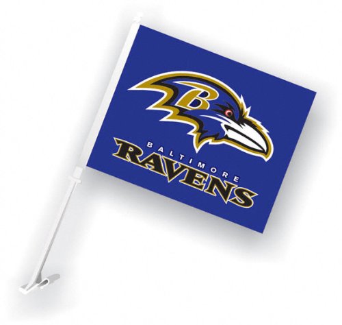 Baltimore Ravens 11x18 Double Sided Car Flag - Set of 2