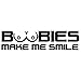 Crawford Graphix Boobies Make Me Smile Rude Funny Symbol Funny Bumper Car Van Bike Sticker Decal (6