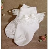 Baby White Lace Socks with Bow