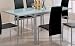 Dining Table with Frosted Glass Top Silver Metal Finish
