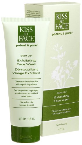 Kiss My Face Organics  Start Up Exfoliating Face Wash, 4-Ounce Tubes (Pack of 3)
