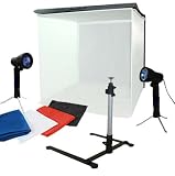 Studiohut LARGE 24" (60cm) Table Top Photo Studio Continuous Light Kit with Dual Lamps, Light Tent, Backdrops, Camera Stand & Carry Case