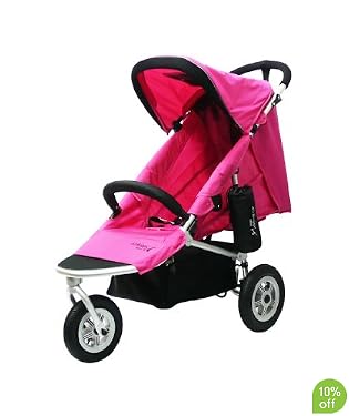 Air Buggy Mimi 3-Wheeler Pushchair - Silver/Rose Pink