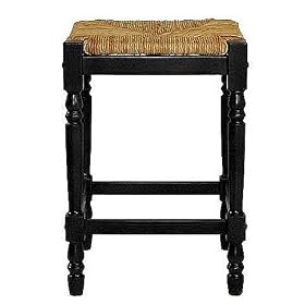 24 Antique Black Hawthorne Counter Stool with Rush Seat by visiondecor Furniture