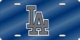 Los Angeles Dodgers Laser Cut Blue License Plate