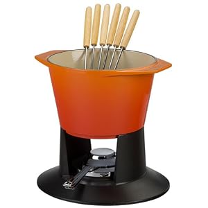Le Creuset 1.75 qt Traditional Fondue Set, Flame by 