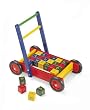 wooden trolley with bricks