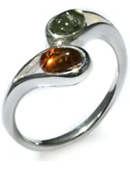 Sterling Silver Multi-Color Amber "Twig" Collection Ring