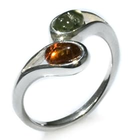 Sterling Silver Multi-Color Amber “Twig” Collection Ring