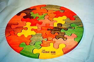 41I8lQVyJlL Wooden Educational Jig Saw Puzzle   18 Circle, Red Oak, Colored