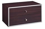 2 Drawer Double Cube (Espresso with Silver strip) (15H x 30W x 15D)