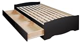 Prepac Sonoma Black Twin/Mates Platform Storage Bed (3-drawers)