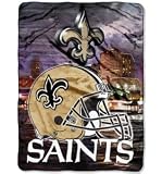 New Orleans Saints 60"x80" Royal Plush Raschel Throw Blanket - Aggression Style Warm Durability