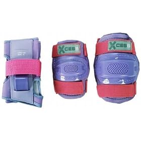 Childs Xcess Combo Protection Set Include Knee Pads, Elbow Pads and Wrist Guards In Lilac