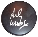 Andy Moog Autographed Black NHL Hockey Puck, Boston Bruins, Edmonton Oilers, Dallas Stars