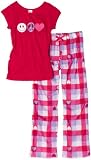 41I8xAwJw7L. SL160  Luv 2 Sleep Girls 7 16 Plaid Smiley Face Sleepwear Set, Multi, 8