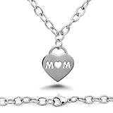 MOM Cut-out Heart Tag Stainless Steel Necklace