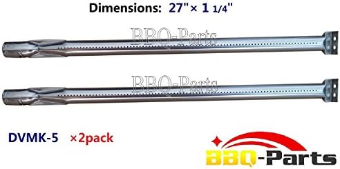 Hongso DVMK-5 (2-pack) Replacement BBQ Gas Grill Replacement Stainless Steel Main Burner for LPG LPAGA 1997, newer model Magikitch'n Magicater outdoor gas grills