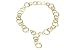 14K Yellow Gold Matte-Finish Hand-Crafted Round-Shaped Open Link Lariet Necklace, Enhanced with Burnish Set Diamonds.