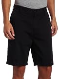 Nautica Men's Cotton Twill Flat Front Short, True Black, 32W